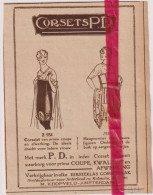 Pub Reclame - Corsets PD , M. Kropveld , Amsterdam - Orig. Knipsel Coupure Tijdschrift Magazine - 1926 - Advertising
