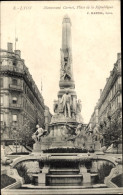 CPA Lyon Rhône, Monument Carnot, Place De La Republique - Andere & Zonder Classificatie