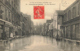 Levallois Perret * La Rue Martinval * Crue Seine 30 Janvier 1910 * Inondation * Pub Au Verso Grand Restaurant RENEAUX - Levallois Perret