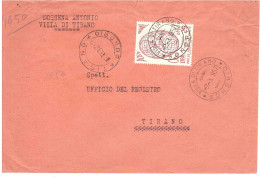 1956 L.25 ONU ANNULLO VILLA DI TIRANO SONDRIO - 1946-60: Oblitérés