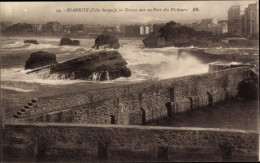 CPA Biarritz Pyrénées Atlantiques, Schwere See Am Port Des Pecheurs - Autres & Non Classés