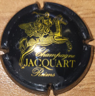 Capsule Champagne JACQUART Serie - Cheval Rayé Or Sur Fond Noir, Noir & Or Jaune Nr 06 - Jacquart