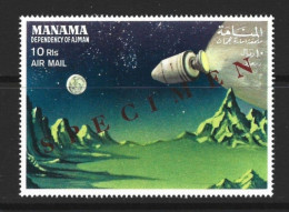 ● MANAMA 1968 ️֍ APOLLO 7° ️֍ SPECIMEN ● Spazio / Luna / Astronauti ️● Dentellato ● L. 2255 ️● - Manama