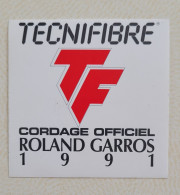 Autocollant Vintage Tecnifibre - Roland Garros 1991 Tennis - Cordage Officiel - Autocollants
