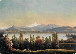 Art - Peinture - Ecole Genevoise - Le Lac Et Le Mont Blanc Depuis Pregny - CPM - Voir Scans Recto-Verso - Schilderijen