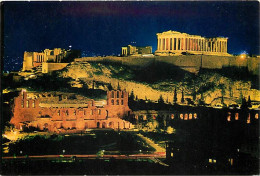Grèce - Athènes - Athína - L'Acropole Illuminée - Vue De Nuit - Carte Neuve - CPM - Voir Scans Recto-Verso - Greece