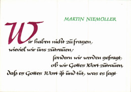 G7607 - Martin Niemöller Spruchkarte Glückwunschkarte - Verlag Max Müller Karl Marx Stadt DDR - Autres & Non Classés