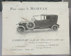 Saint-Honoré-les-Bains - Garage Moderne - Pour Visiter Le Morvan (publicité Recto/verso) Delahaye, Renault - Saint-Honoré-les-Bains