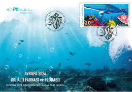 Europa Cept - 2024 - Turkey, Türkei - Underwater Fauna & Flora - FDC - Briefe U. Dokumente