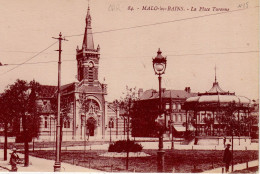 Malo Les Bains Dunkerque La Place Turenne ( église, Kiosque à Musique , Café Turenne ,lampadaire, écrite En 1925 AV-1915 - Malo Les Bains