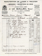 VANNES Manutention De Laines LE QUILLIEC Rue Du Mené - 1900 – 1949