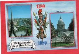 75, PARIS Bi Centenaire De La REVOLUTION PANORAMA VU De La Fléche De Notre Dame  Le Pantheon 1789 1989 - Panthéon