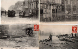 4V4Sb   Paris Lot De 13 Cpa Inondations De 1910 Diverses Même Correspondance - Paris Flood, 1910