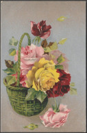 A Wicker Basket Of Roses, C.1905-10 - Birn Brothers Postcard - Flowers