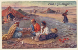 Algeria: Halt In The Desert - Nomads Playing Chess (Vintage PC 1910s/1920s ) - Scacchi