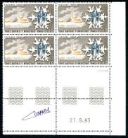 TAAF - N°102 & 103 - GLACIOLOGIE - 2 BLOCS DE 4 - COINS DATES - SIGNE BETEMPS - Unused Stamps