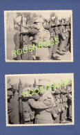 LOT DE 7 PHOTOS - MAROC - 1ER REGIMENT DE TIRAILLEURS MAROCAINS - REMISE DES FOURRAGERES - 1953 - Krieg, Militär