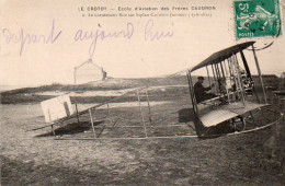 4V4Sb   80 Le Crotoy Ecole D'aviation Des Fréres Caudron Lieutenant Bon Sur Biplan - Le Crotoy
