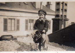 Photo Vintage Paris Snap Shop-enfant Child Deguisement Marin Cheval En Bois  - Anonymous Persons