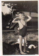 Photo Vintage Paris Snap Shop-enfant Children Maillot Swimsuit Voiture Car - Anonymous Persons