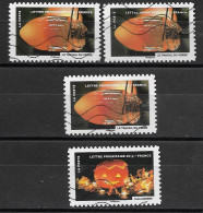 France 2012  Oblitéré Autoadhésif  N° 753  ( 3  Exemplaires )  & N° 755  ( 1 Exemplaire ) -  Le Timbre Fête Le Feu - Used Stamps