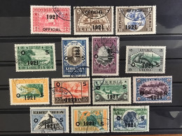 Liberia 1921 Official Stamps Set Mainly Used SG O442-55 - Liberia