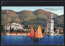 Cartolina Gardone Riviera, Lago Di Garda, Torre Ruhland  - Altri & Non Classificati