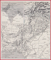 Pakistan Occidental. Carte Avec Canaux, Foies Ferrées. Larousse 1960. - Historische Documenten