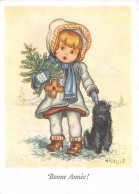 ILLUSTRATEUR - ARNULF - FILLETE, CHIEN, SAPIN DE NOEL - FANTAISIE "BONNE ANNEE3 - Other & Unclassified