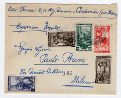 1952 Repubblica STORIA POSTALE Busta Affr. 2+10+60+2+1 Cat. +50 Italia Al Lavoro - 1946-60: Marcofilie