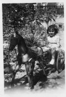 Photo Vintage Paris Snap Shop- Enfant Child Cheval De Bois Wooden Horse Arcueil - Anonymous Persons