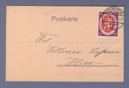 Weimar INFLA Postkarte - OBerstein 25.8.20 (CG13110-263) - Cartas & Documentos