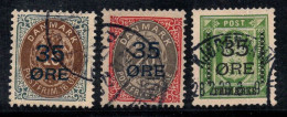 Danemark 1912 Mi. 60-62 Oblitéré 100% Surimprimé - Used Stamps
