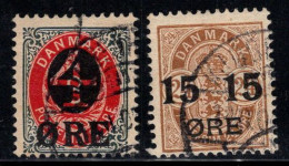 Danemark 1904 Mi. 40-41 Oblitéré 100% Surimprimé - Used Stamps