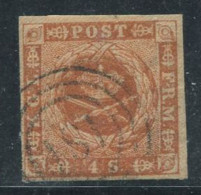 Danemark 1854 Mi. 4 Oblitéré 100% 4 S, Armoiries - Used Stamps