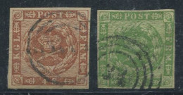 Danemark 1858 Mi. 7-8 Oblitéré 100% 4.8 S, Armoiries - Used Stamps