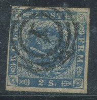 Danemark 1854 Mi. 3 Oblitéré 100% Signé 2 S, Armoiries - Used Stamps