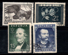 Autriche 1952 Mi. 968-971 Oblitéré 100% Aigle, Jeux Olympiques, Célébrités - Used Stamps