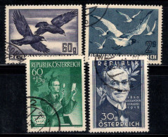 Autriche 1950 Mi. 955-958 Oblitéré 100% Poste Aérienne Célébrités, Oiseaux - Usati
