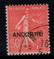 Andorre Française 1931 Mi. 13 Oblitéré 100% 50 C Surimprimé - Usados