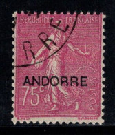 Andorre Française 1931 Mi. 15 Oblitéré 100% Surimprimé 75 C - Usados
