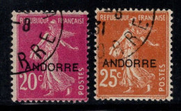 Andorre Française 1931 Mi. 8-9 Oblitéré 100% Surimprimé - Usados