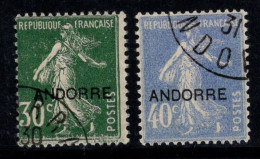 Andorre Française 1931 Mi. 10-11 Oblitéré 100% Surimprimé - Oblitérés