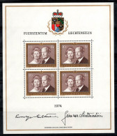 Liechtenstein 1974 Mi. 614 Mini Feuille 100% Neuf ** Le Prince François-Joseph - Blocks & Kleinbögen