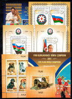 Azerbaïdjan 2011 Mi. Bl. 101A-108A Bloc Feuillet 100% Neuf ** Aliyev, Chiens, Sports, Eurovision - Azerbaiján