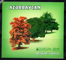 Azerbaïdjan 2011 Mi. 840D-841D Carnet 100% Neuf ** L'Europe Cept, Les Arbres - Azerbaïdjan