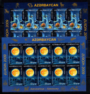 Azerbaïdjan 2009 Mi. 758A-759A Mini Feuille 100% Neuf ** Europa Cept, Astronomie - Azerbaijan