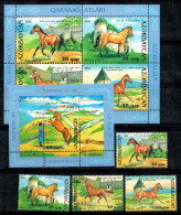 Azerbaïdjan 2006 Mi. 650A-653A Bloc Feuillet 100% Neuf ** Bl.68-69, CHEVAUX - Azerbaiján