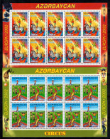 Azerbaïdjan 2002 Mi. 513A-514A Mini Feuille 100% Neuf ** Cirque - Azerbaiján