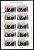 Azerbaïdjan 2001 Mi. 511 Mini Feuille 100% Neuf ** Aliyev, Poutine - Azerbaïdjan